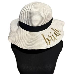 Charming Charlie Bride Floppy Beach Hat Women's OS